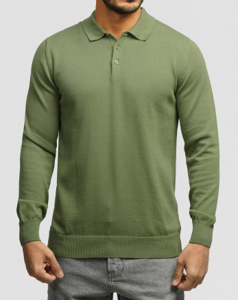 خرید و قیمت پولوشرت آستین بلند مردانه سبز 24486131