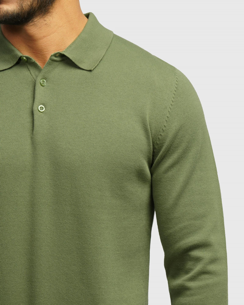 خرید و قیمت پولوشرت آستین بلند مردانه سبز 24486131