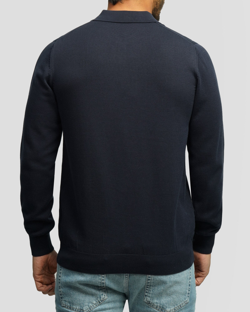 خرید و قیمت پولوشرت آستین بلند مردانه سرمه ای 24486131