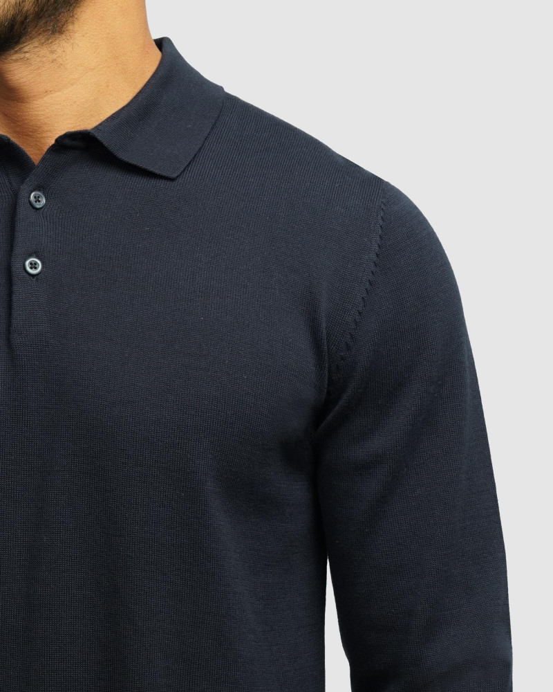 خرید و قیمت پولوشرت آستین بلند مردانه سرمه ای 24486131