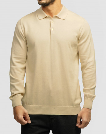 خرید و قیمت پولوشرت آستین بلند مردانه کرم 24486131