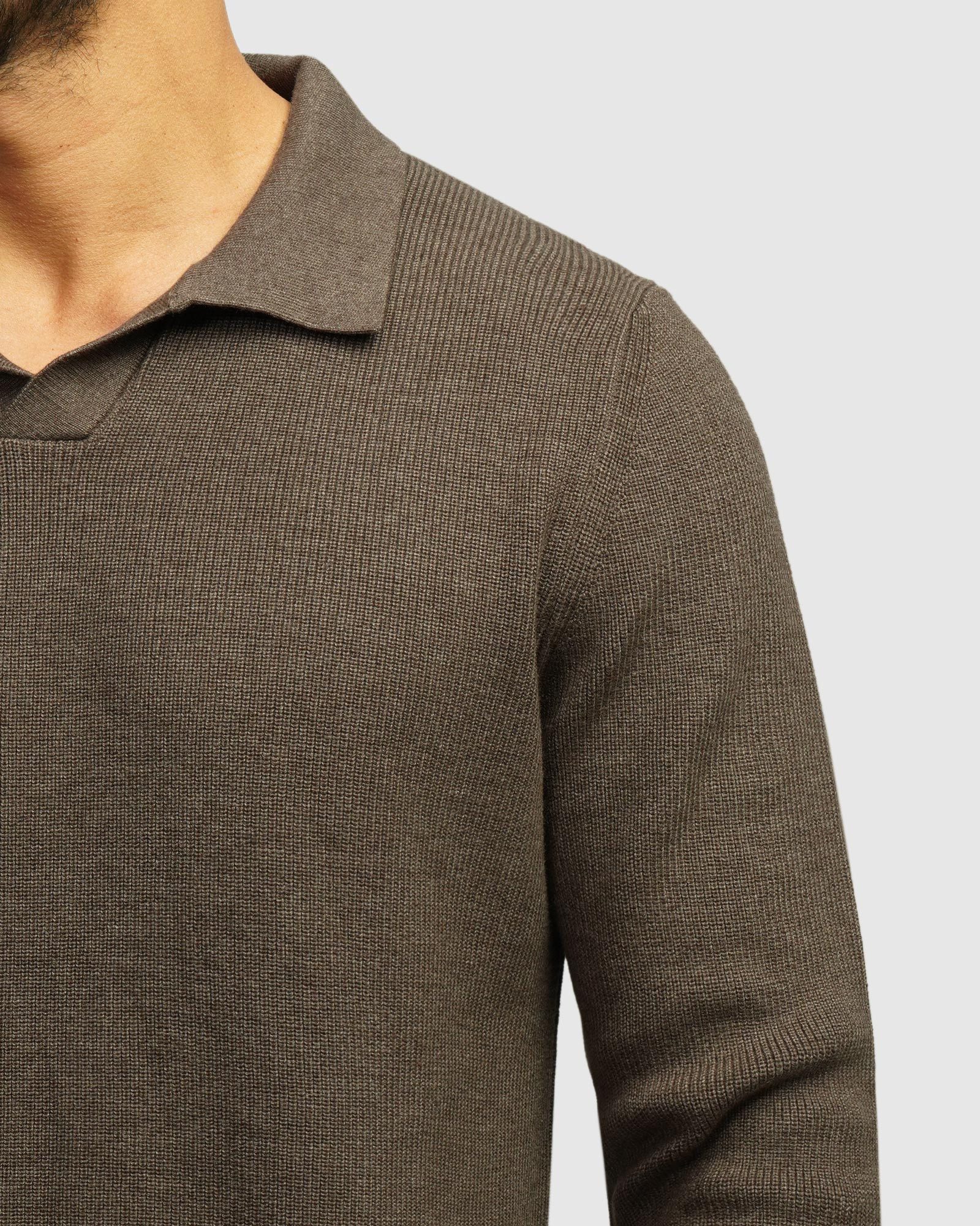 خرید و قیمت پولوشرت آستین بلند مردانه قهوه ای 84486133