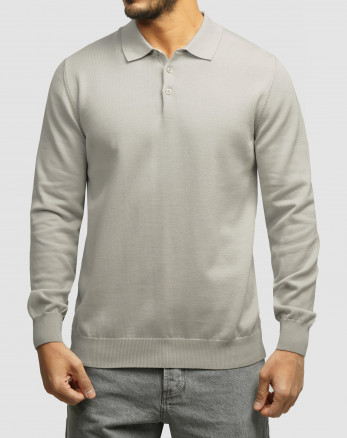 خرید و قیمت پولوشرت آستین بلند مردانه طوسی 24486131