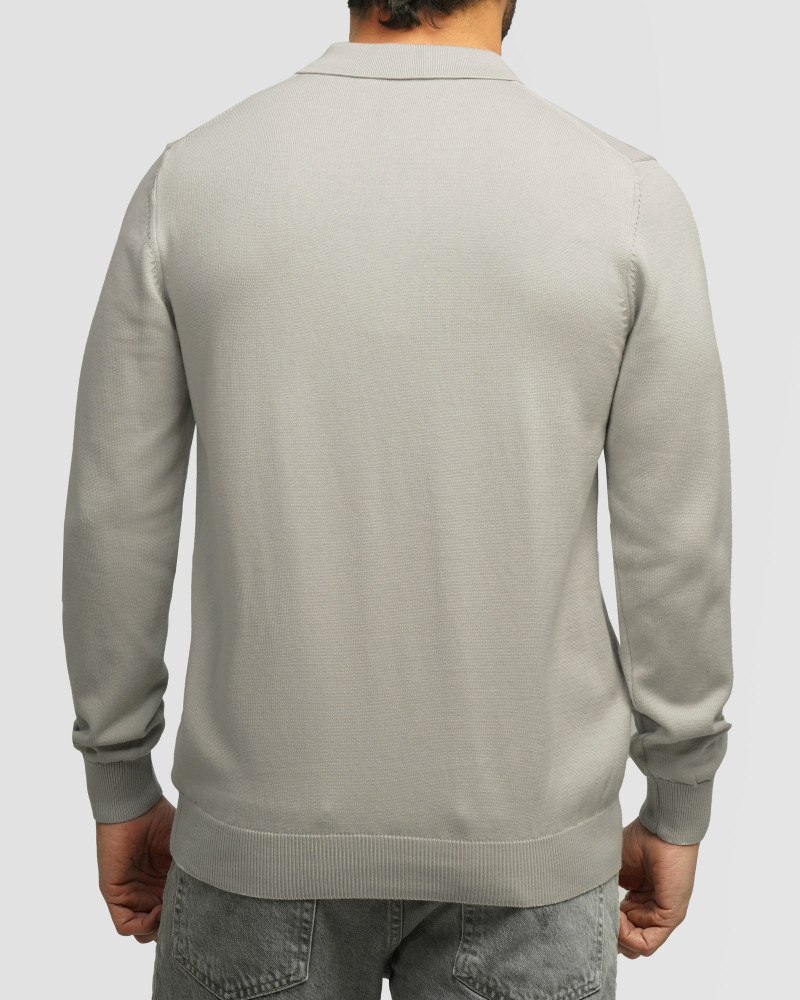 خرید و قیمت پولوشرت آستین بلند مردانه طوسی 24486131