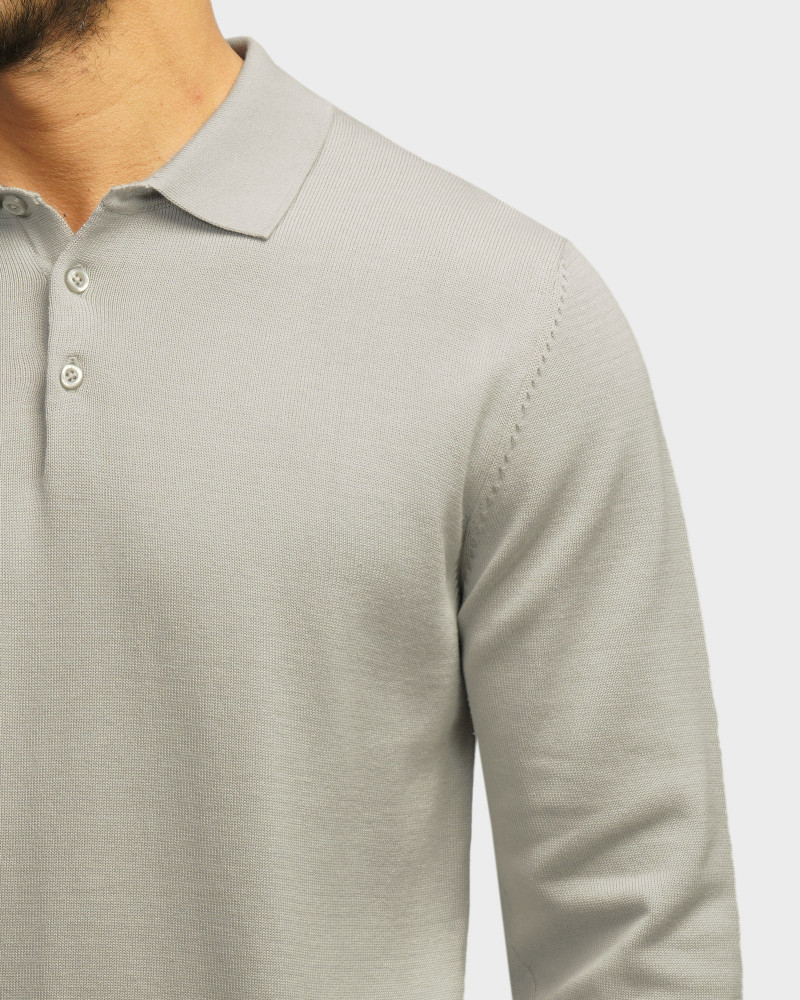 خرید و قیمت پولوشرت آستین بلند مردانه طوسی 24486131