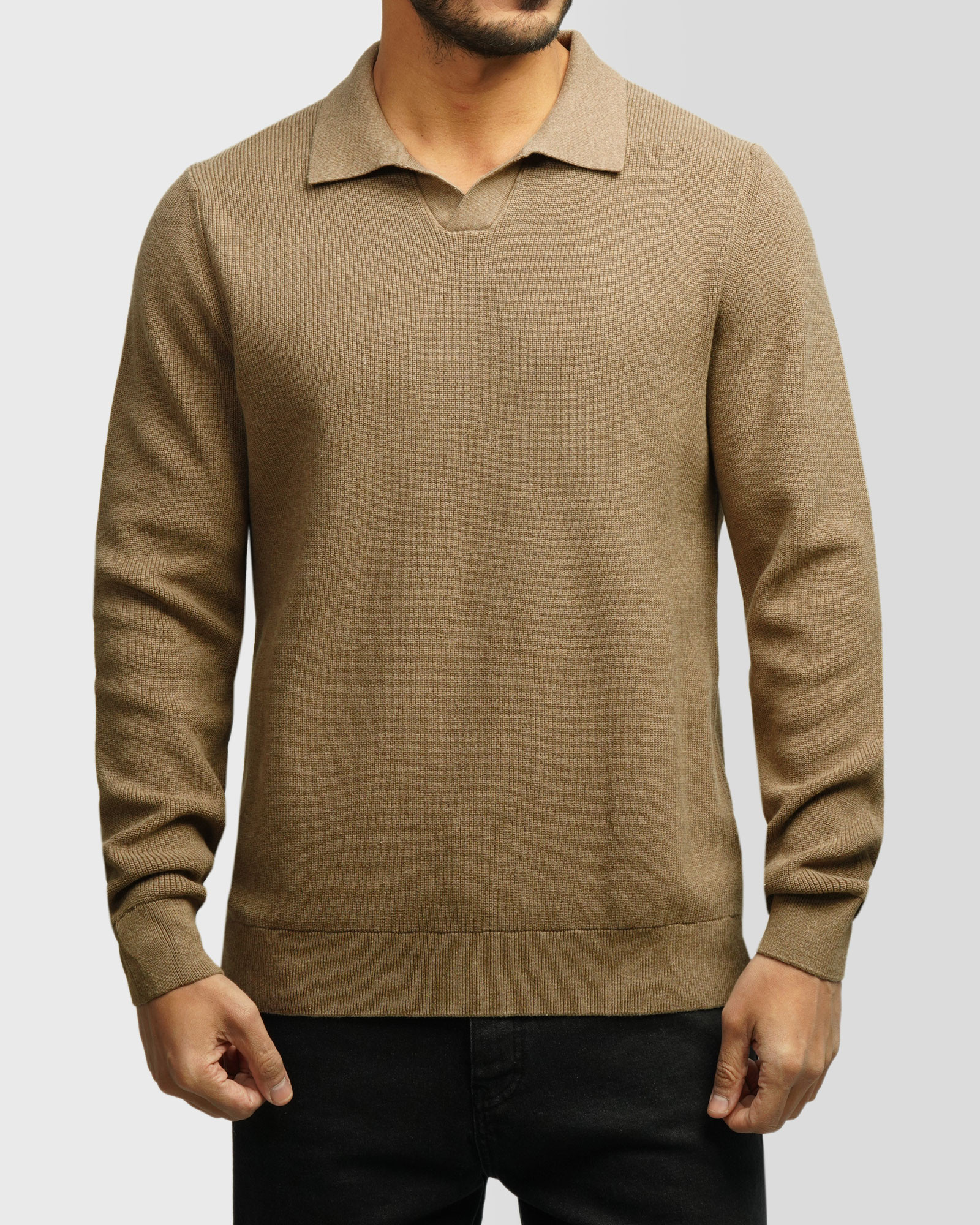 خرید و قیمت پولوشرت آستین بلند مردانه کرم 84486133