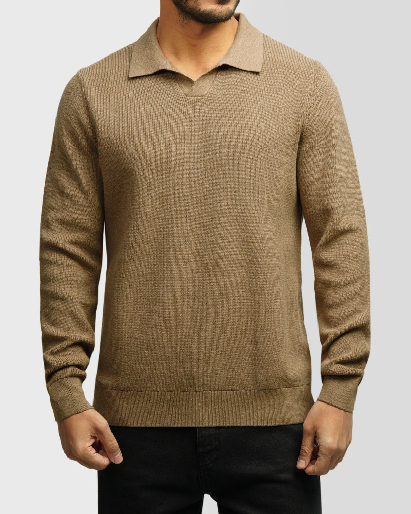 خرید و قیمت پولوشرت آستین بلند مردانه کرم 84486133