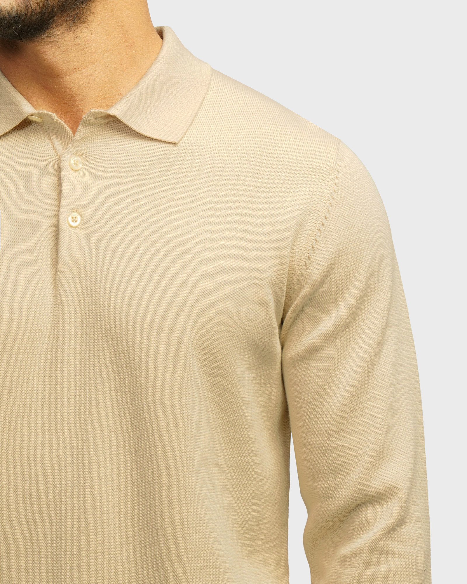 خرید و قیمت پولوشرت آستین بلند مردانه کرم 24486131