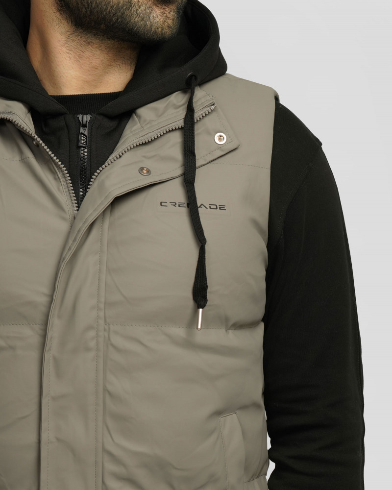 پافر مردانه کلاه دار طوسی 24453189