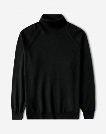 خرید و قیمت پلیور بافت یقه اسکی مردانه مشکی 24479124