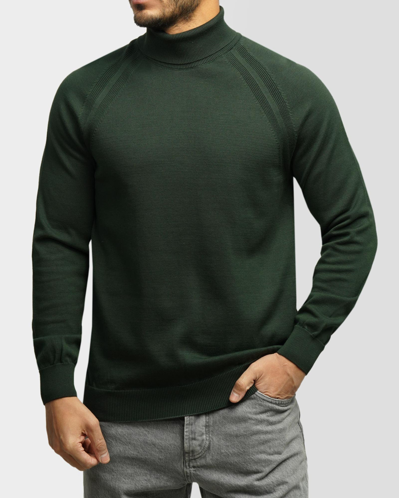 خرید و قیمت پلیور بافت یقه اسکی مردانه سبز 24479124