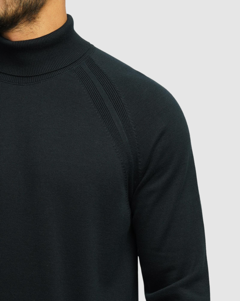 خرید و قیمت پلیور بافت یقه اسکی مردانه سرمه ای 24479124