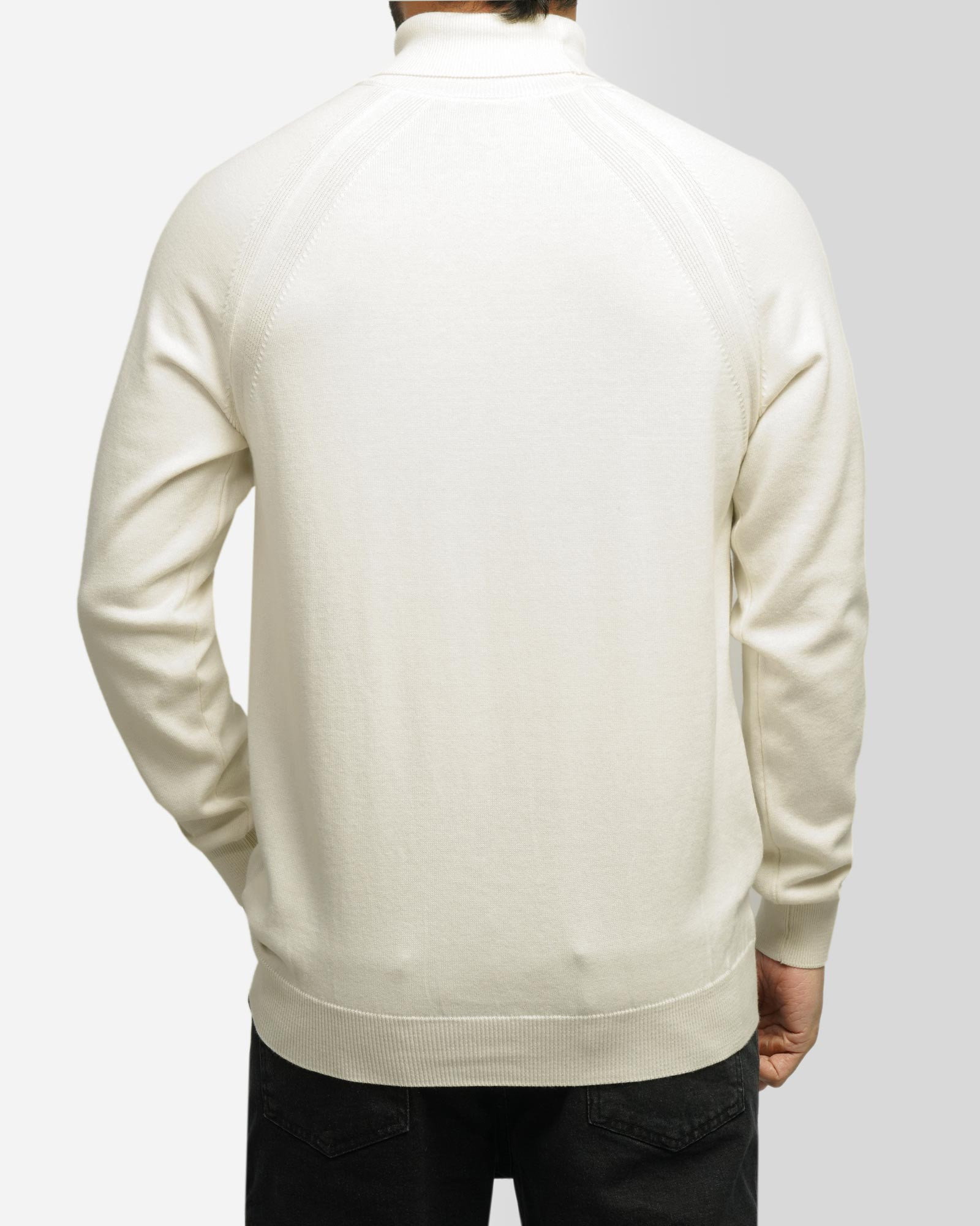 خرید و قیمت پلیور بافت یقه اسکی مردانه کرم روشن 24479124