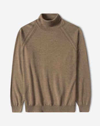 خرید و قیمت پلیور بافت یقه اسکی مردانه کرم تیره 24479124