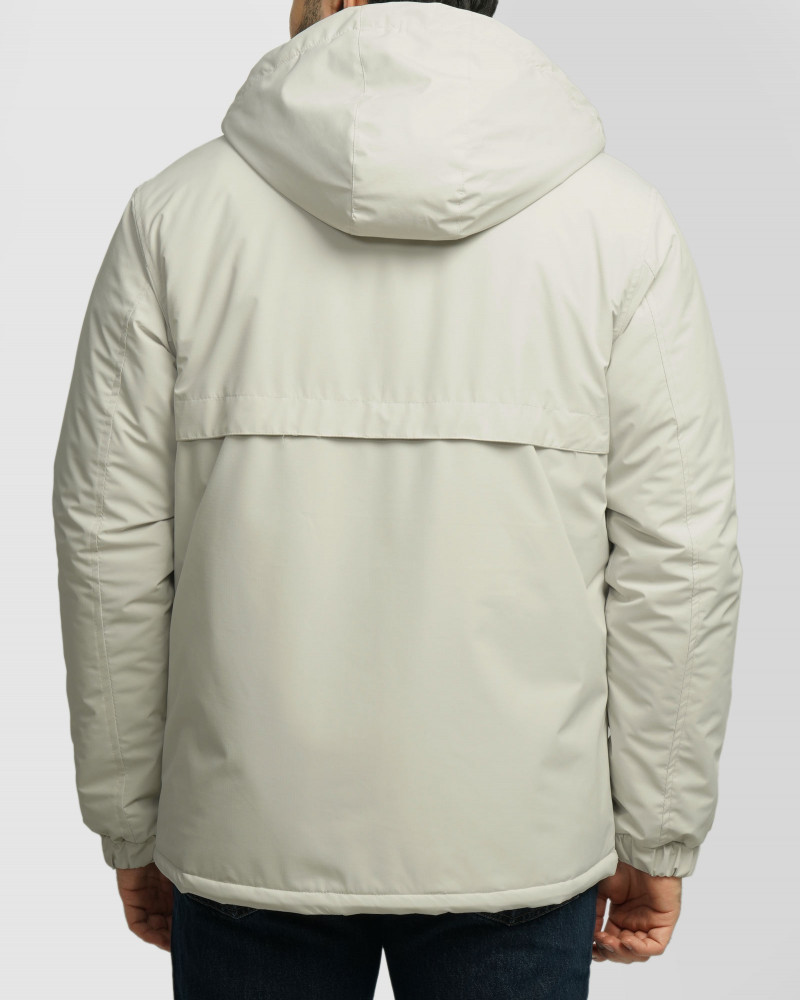 کاپشن مردانه کلاه دار طوسی روشن 24416421