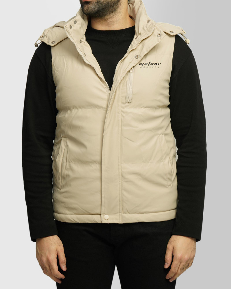 خرید و قیمت پافر مردانه کلاه دار کرم 24453190