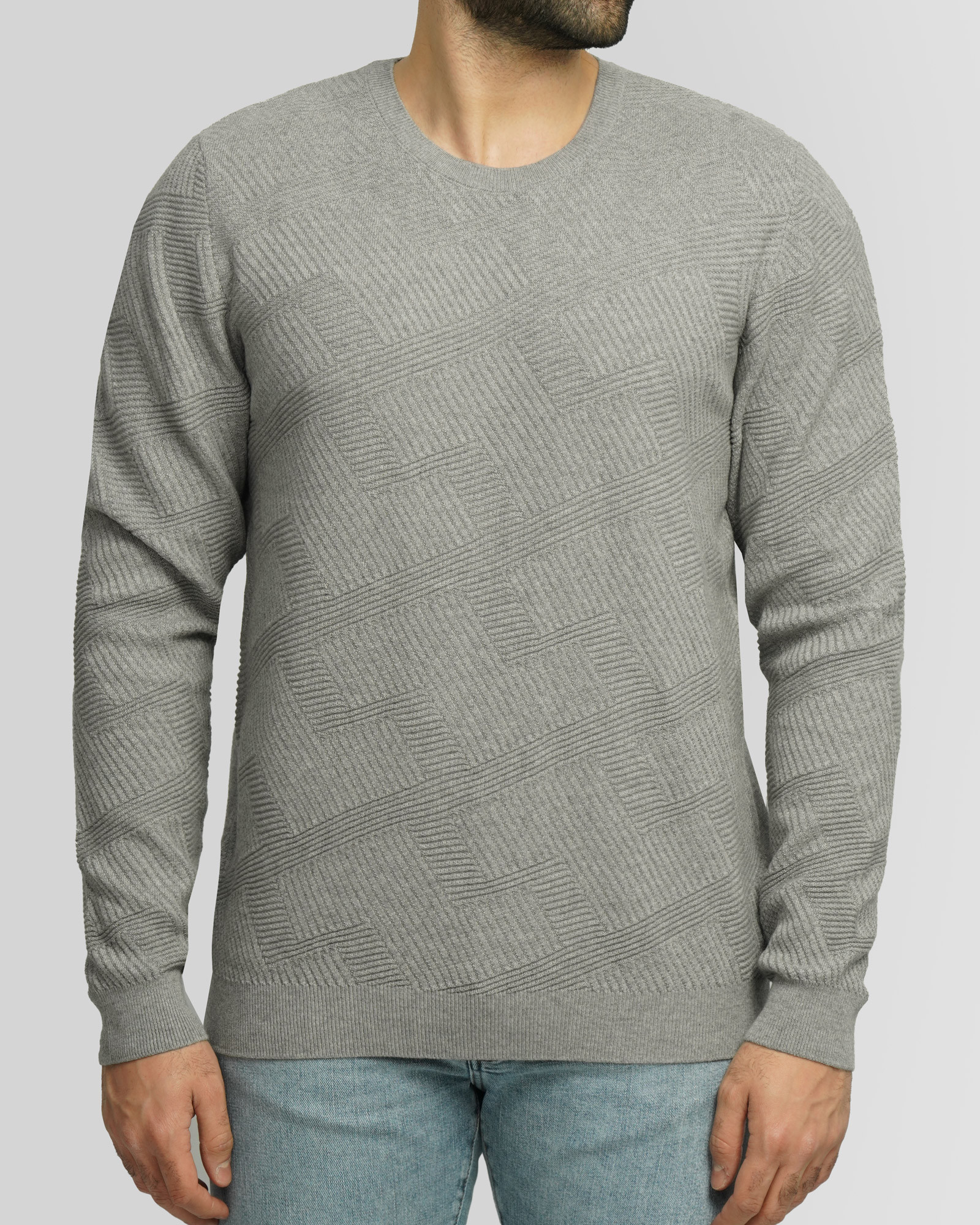 خرید و قیمت پلیور یقه گرد مردانه طوسی 24458148