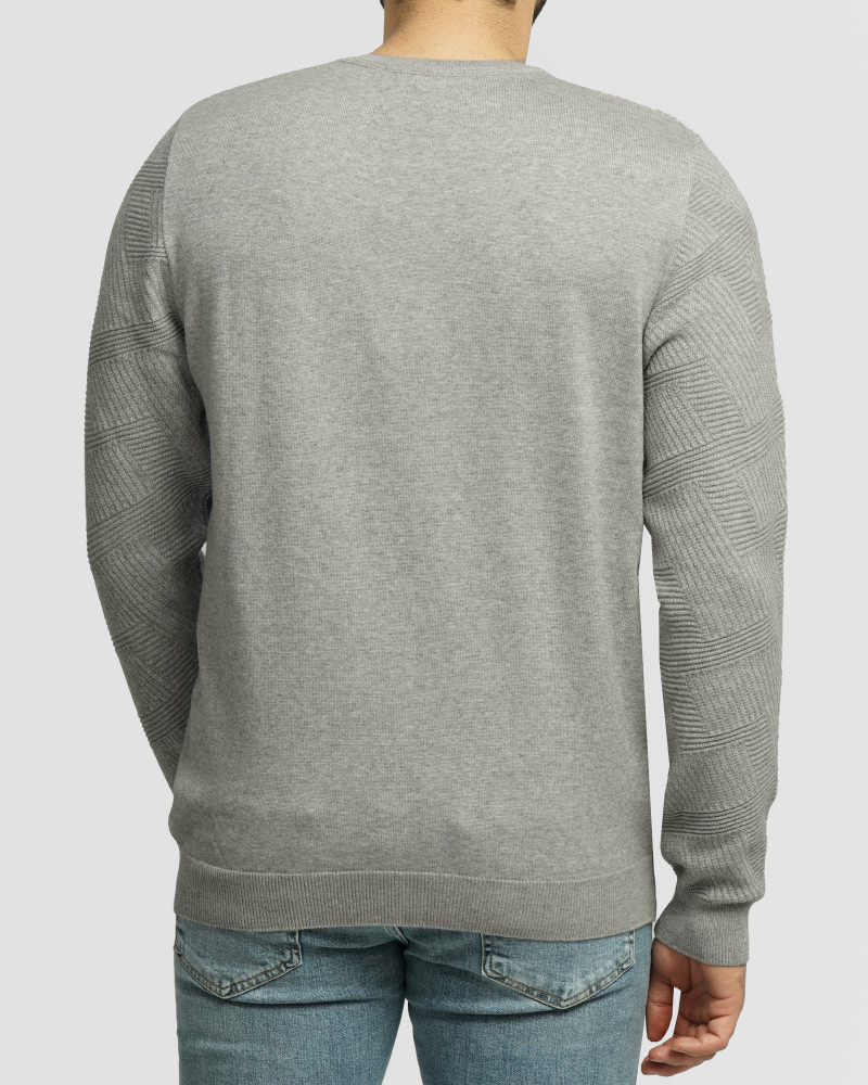 خرید و قیمت پلیور یقه گرد مردانه طوسی 24458148