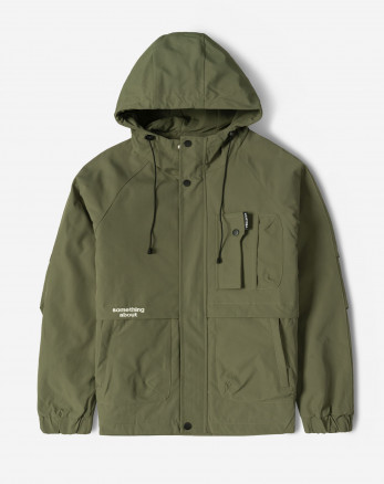 کاپشن مردانه کلاه دار سبز 24416418