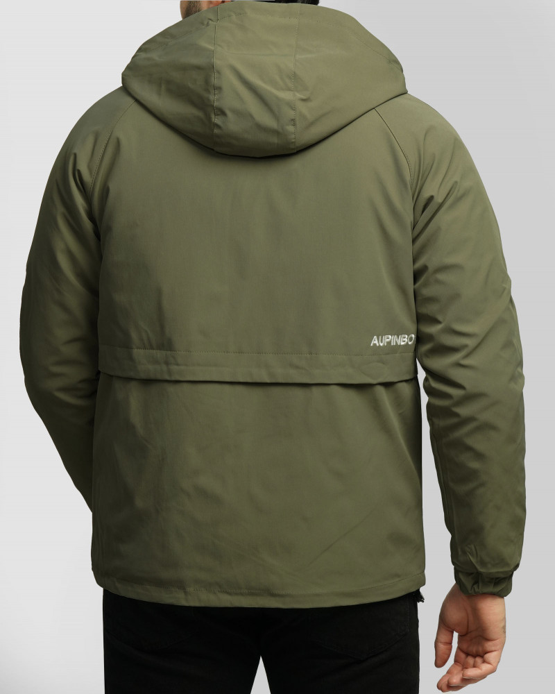 کاپشن مردانه کلاه دار سبز 24416418