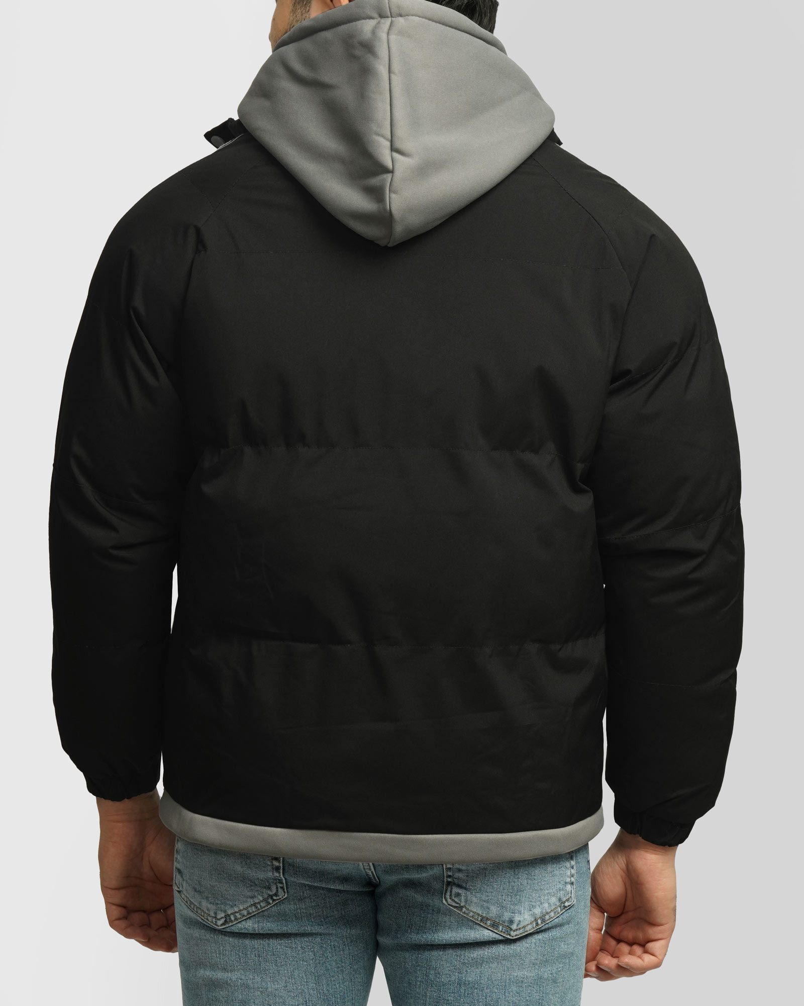 کاپشن مردانه کلاه دار مشکی 24416419