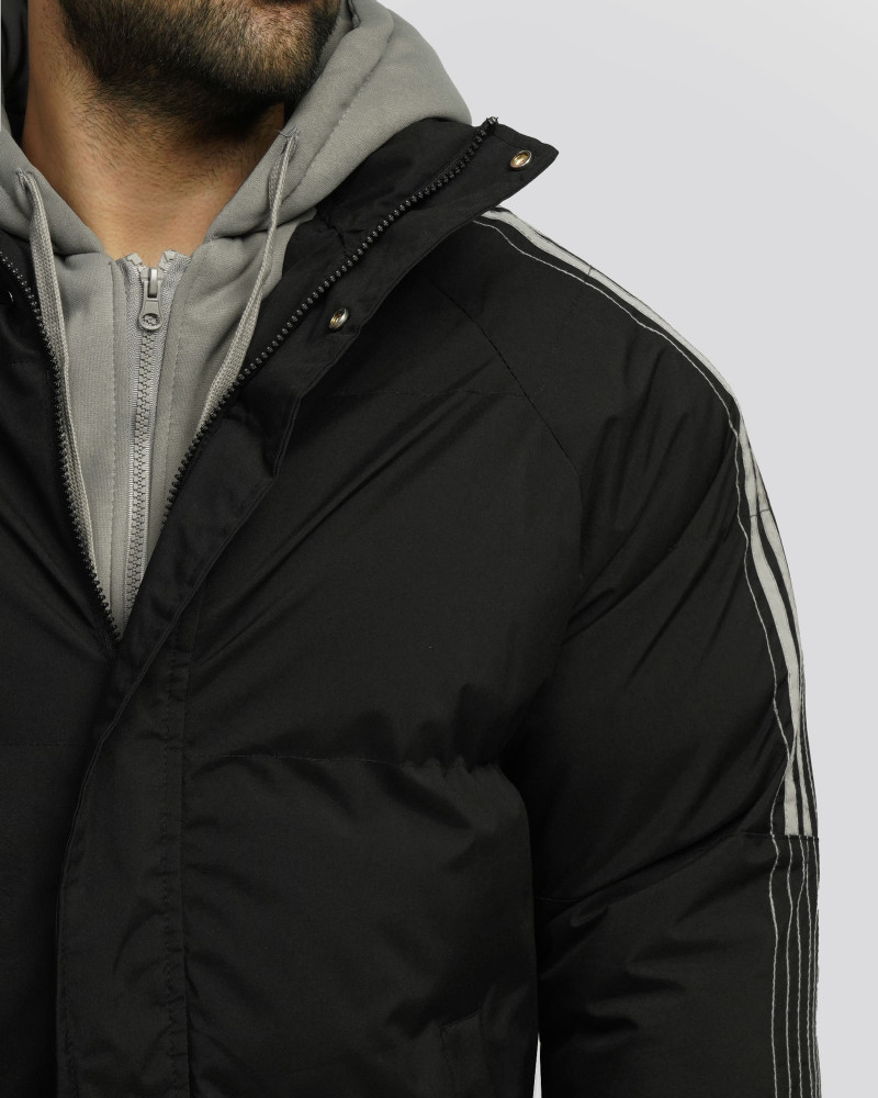 کاپشن مردانه کلاه دار مشکی 24416419