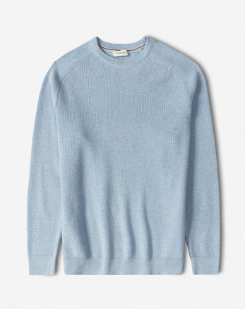 خرید و قیمت پلیور بافت یقه گرد مردانه آبی روشن 84442180