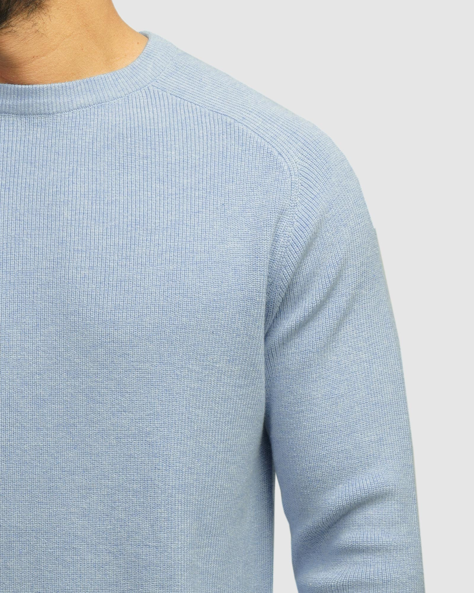 خرید و قیمت پلیور بافت یقه گرد مردانه آبی روشن 84442180