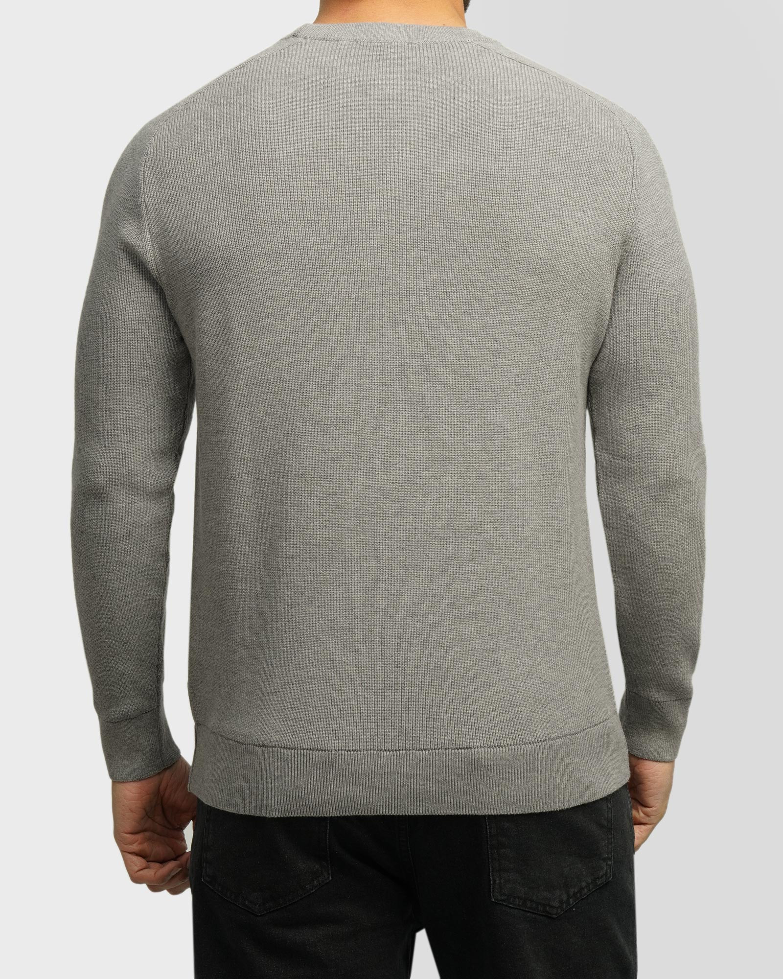 خرید و قیمت پلیور بافت یقه گرد مردانه طوسی 84442180