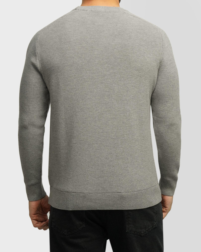 خرید و قیمت پلیور بافت یقه گرد مردانه طوسی 84442180