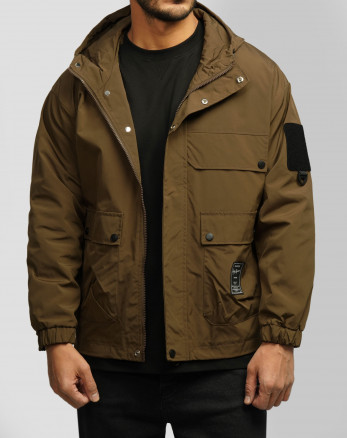 سویشرت شمعی کلاه دار مردانه قهوه ای 24349161