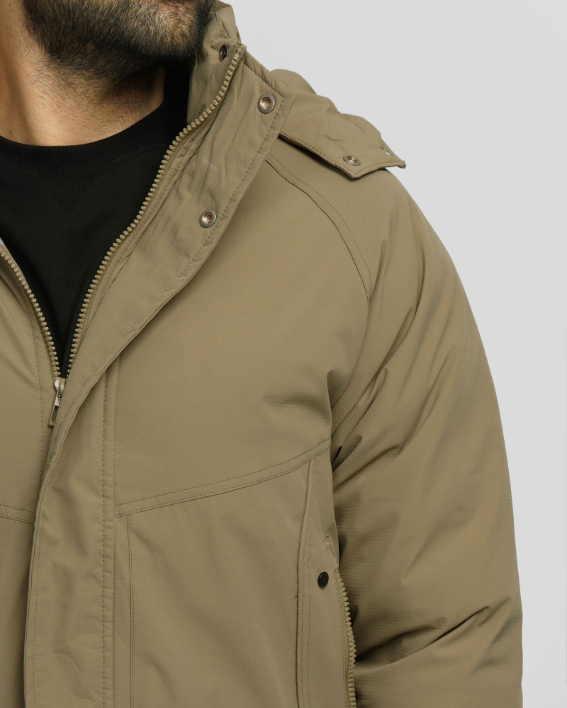 کاپشن مردانه کلاه دار سبز 24416417