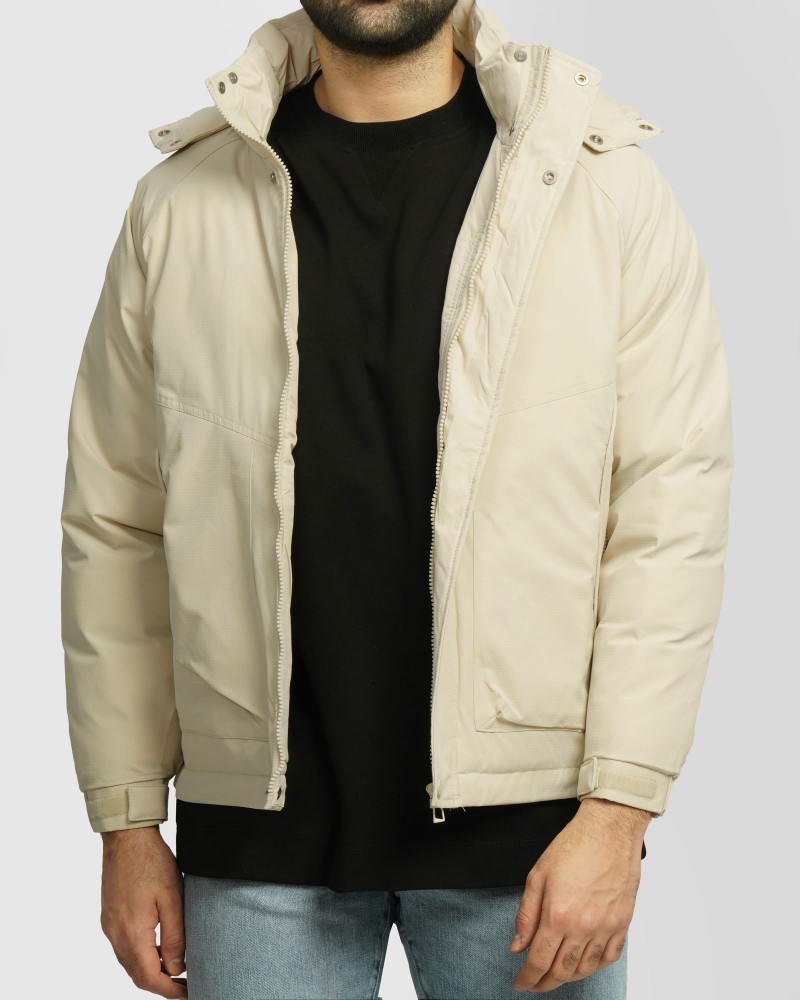 کاپشن مردانه کلاه دار کرم 24416417