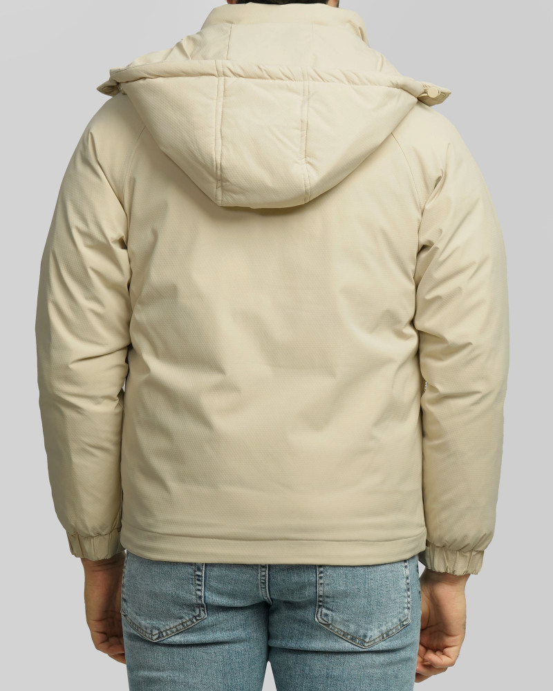 کاپشن مردانه کلاه دار کرم 24416417