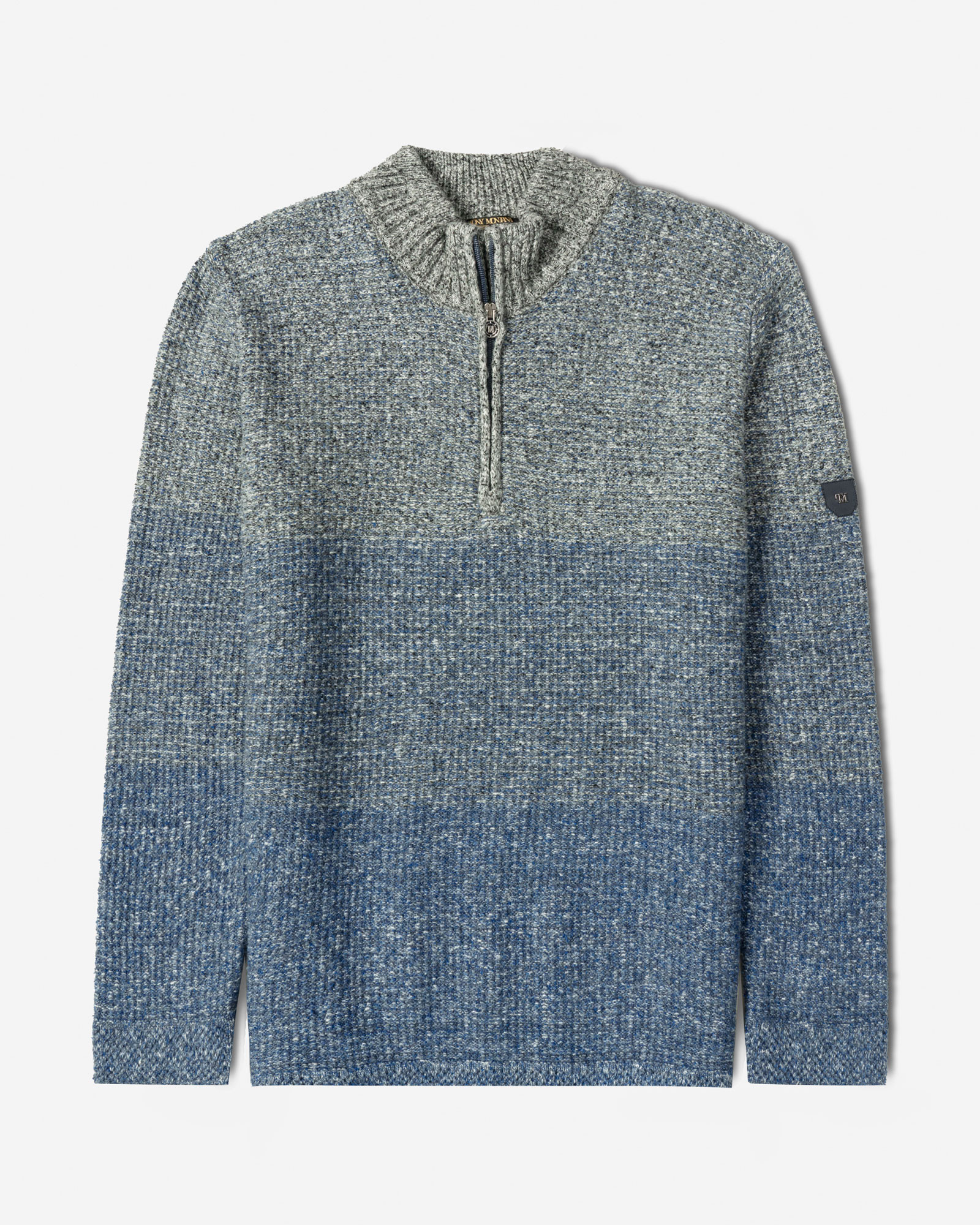 خرید و قیمت پلیور بافت نیم زیپ مردانه آبی 84441142