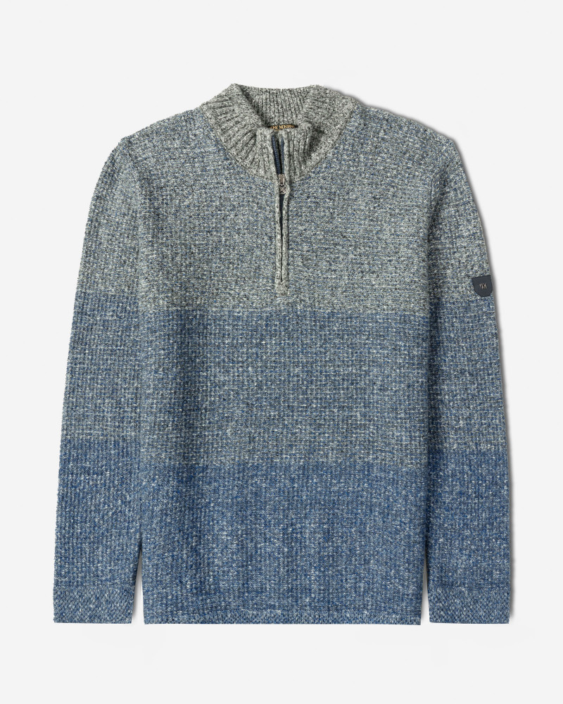 خرید و قیمت پلیور بافت نیم زیپ مردانه آبی 84441142