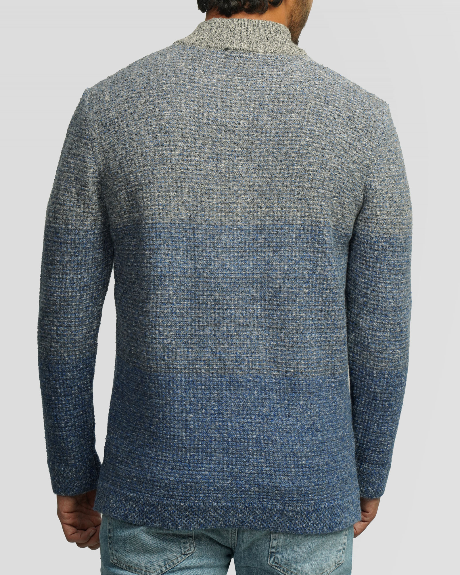خرید و قیمت پلیور بافت نیم زیپ مردانه آبی 84441142