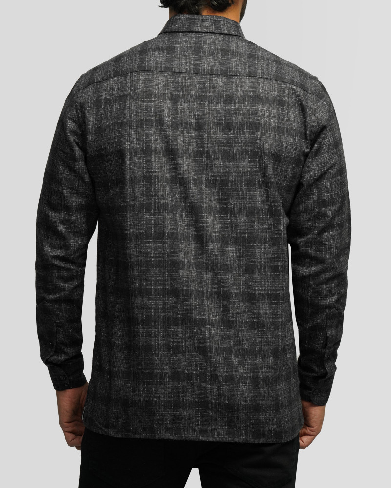 خرید و قیمت پیراهن آستین بلند چهارخانه ذغالی 24497290