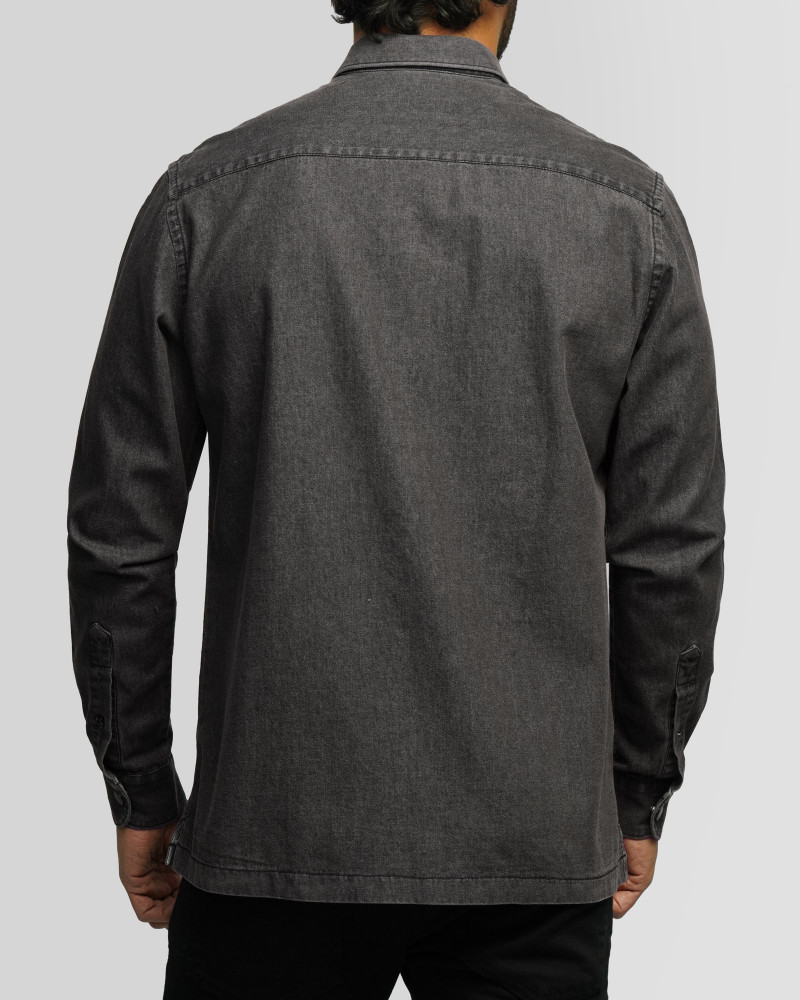 خرید و قیمت پیراهن جین آستین بلند خاکستری 24474177