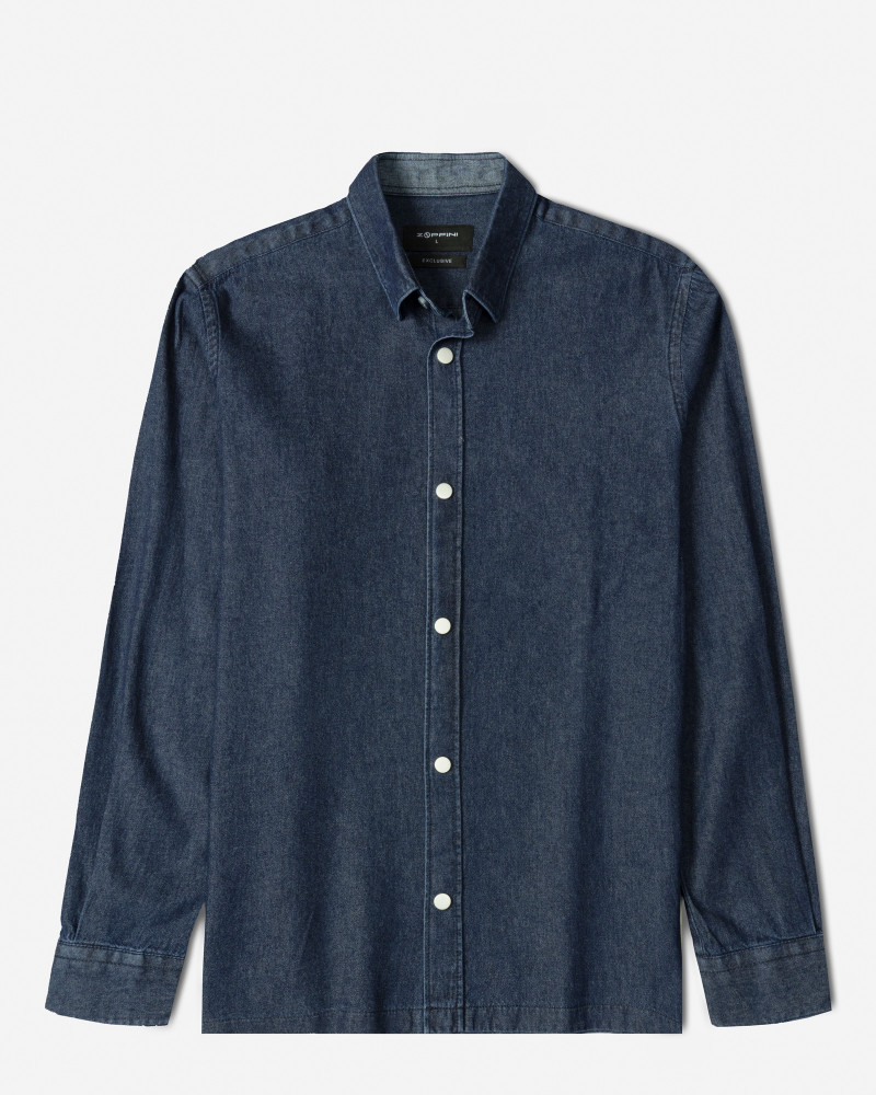 خرید و قیمت پیراهن جین آستین بلند سرمه ای 24474177