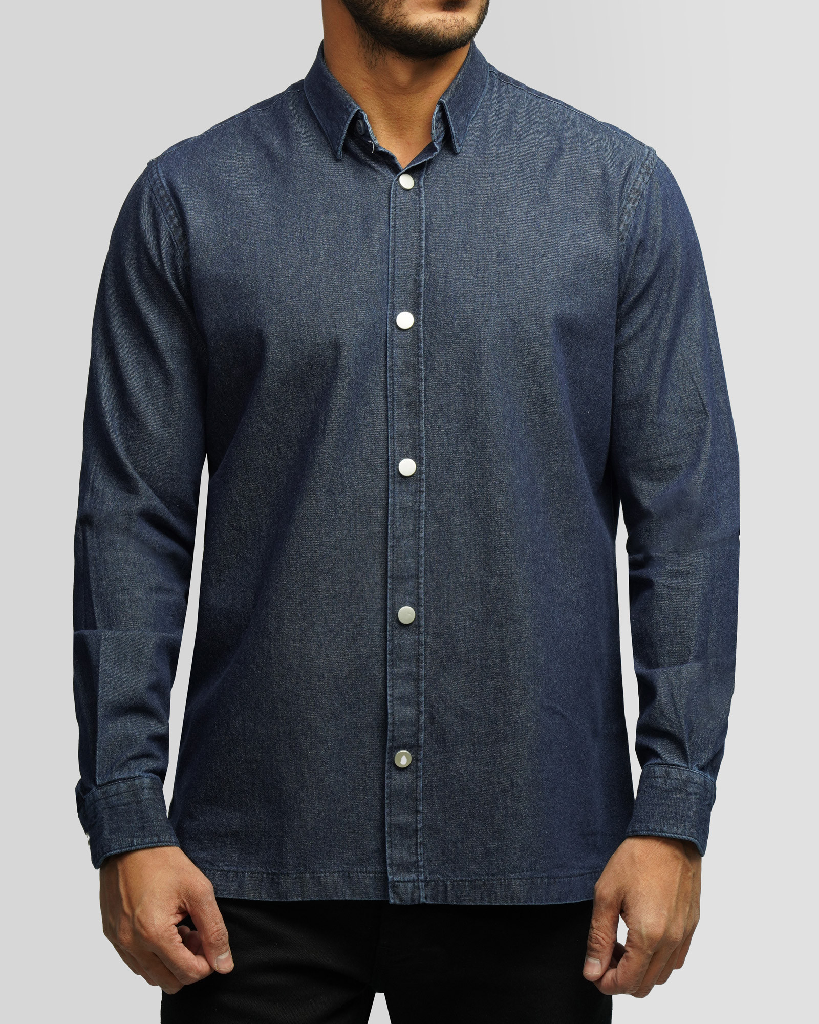 خرید و قیمت پیراهن جین آستین بلند سرمه ای 24474177