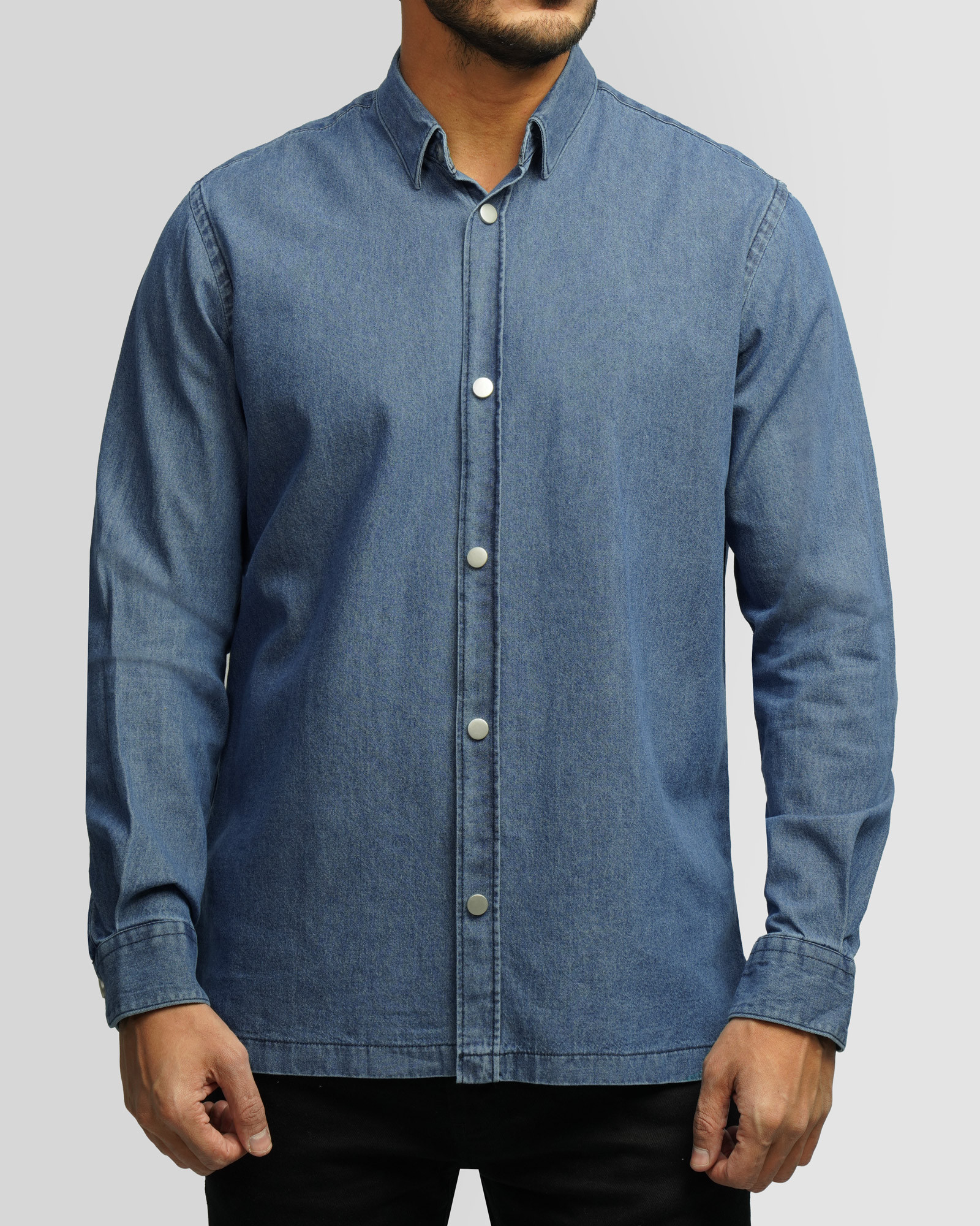 خرید و قیمت پیراهن جین آستین بلند آبی 24474177