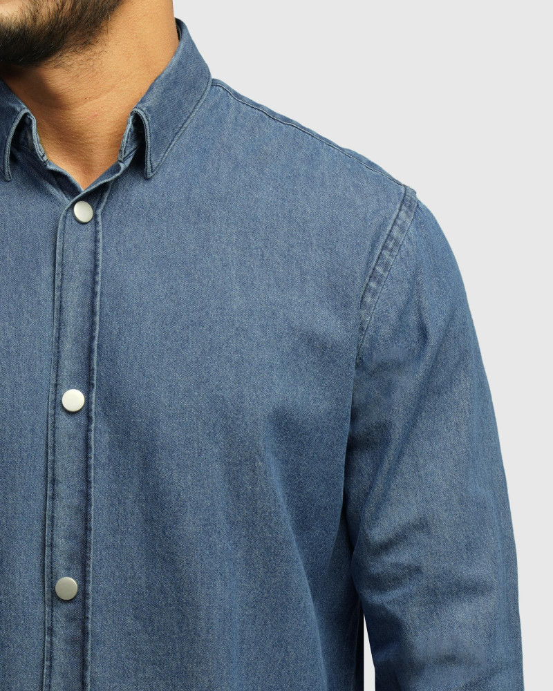 خرید و قیمت پیراهن جین آستین بلند آبی 24474177