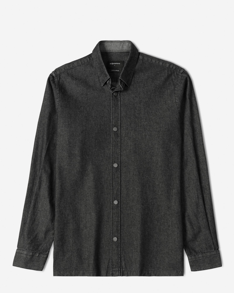 خرید و قیمت پیراهن جین آستین بلند ذغالی 24474177