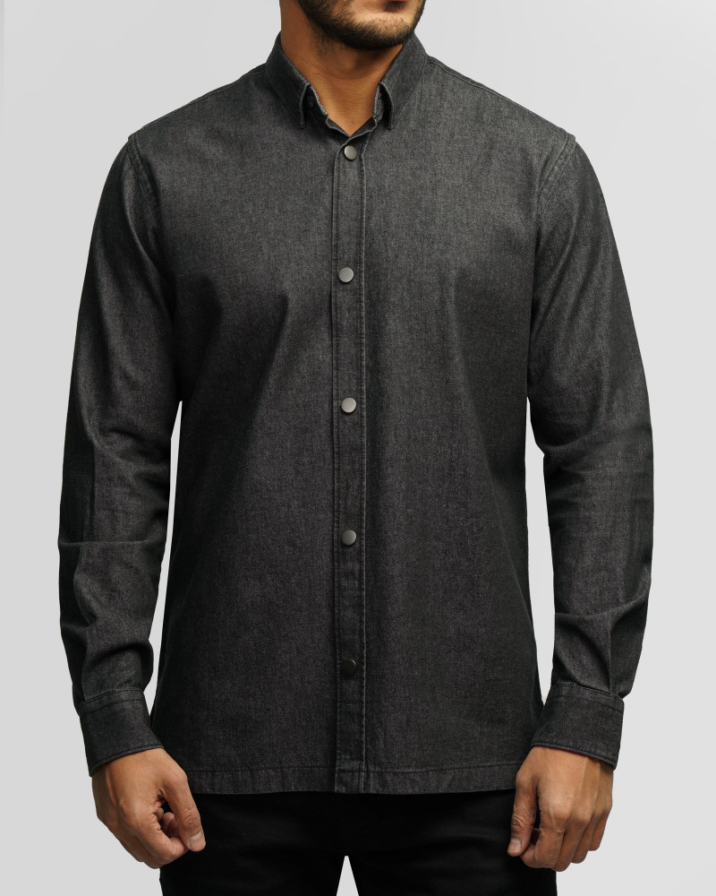 خرید و قیمت پیراهن جین آستین بلند ذغالی 24474177