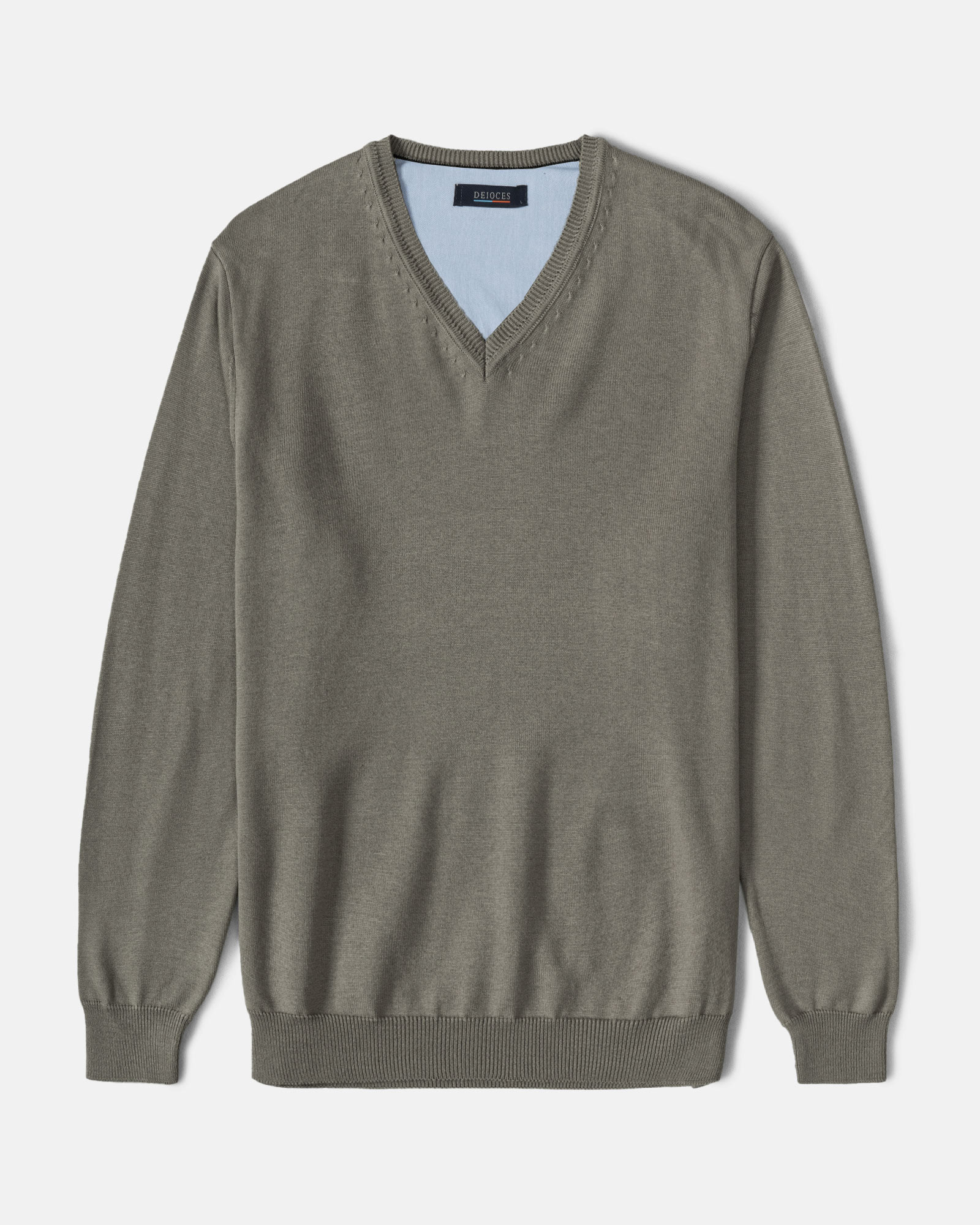 پلیور بافت یقه هفت ساده مردانه طوسی 24472111