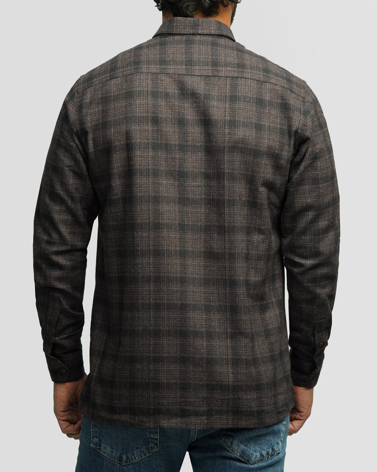 خرید و قیمت پیراهن آستین بلند چهارخانه قهوه ای 24497290