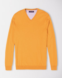 پلیور بافت یقه هفت ساده مردانه خردلی 24472111