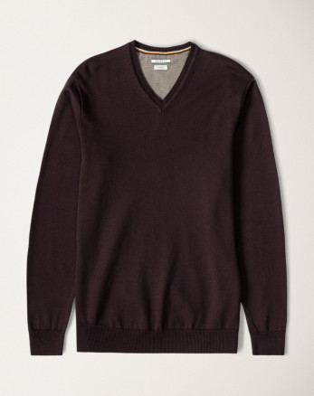 پلیور بافت یقه هفت ساده مردانه قهوه ای 24472111