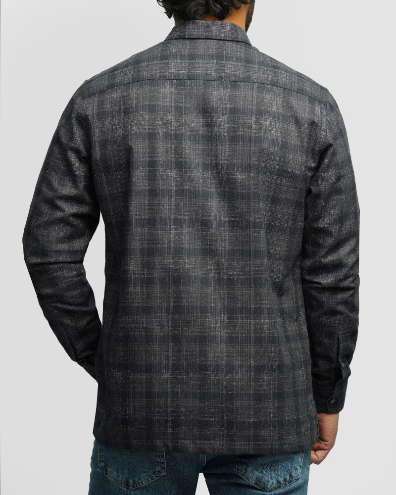 خرید و قیمت پیراهن آستین بلند چهارخانه سرمه ای 24497290